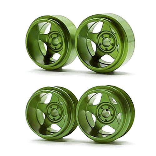 Staffs GREEN5 - Light Green Alloy Wheels - 5-Spoke Deep Dish - 15.8" Front & Rear Set - pack of 4