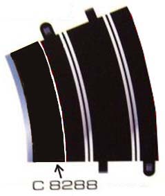 Scalextric C8288 R4 Inner Curve - Black Borders & Barriers 22.5°, x4 - DISCONTINUED