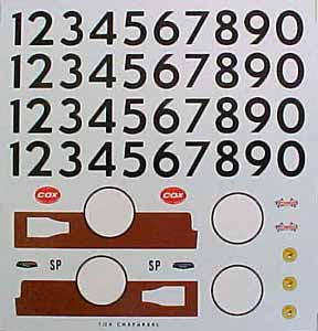 DEC331 - 1/24 Decal Sheet - Cox Chaparral 2 kit