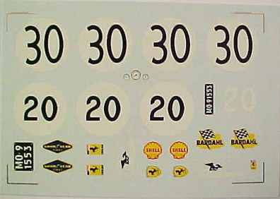 DEC351 - 1/24 Decal Sheet - K&B Ferrari 250 GTO/LM