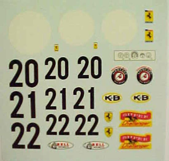 DEC352 - 1/24 Decal Sheet - K&B Ferrari 330P2