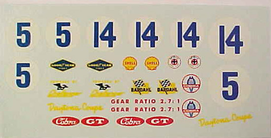 DEC359 - 1/24 Decal Sheet - K&B Cobra Daytona Coupe