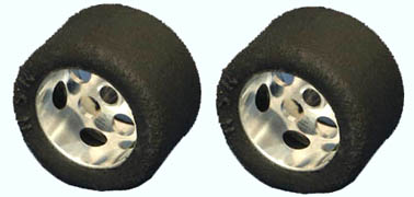 NSR 9027 - Rear Wheels/Tires - Glued/Trued - 19x12mm Extreme Tires - 16” Wheels 3/32" - Air System