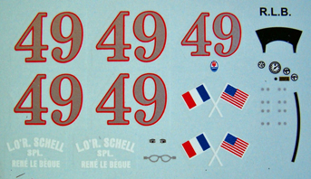 ODG086 Decals for Maserati 8CTF, Rene LeBegue