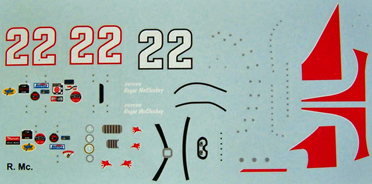 ODG189 Decals for Watson roadster, Roger McCluskey