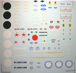 DEC456 Decals for 1960s F1 cars