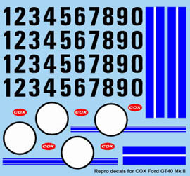 PMTR 6027 1/24 Cox Repro - Ford GT40 Mark 2 decals