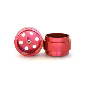 Staffs 28 - Red Alloy Wheels - Bullet-Hole - 15.8 x 8.5mm - pair