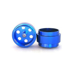 Staffs 32 - Blue Alloy Wheels - Bullet-Hole - 15.8 x 10mm - pair