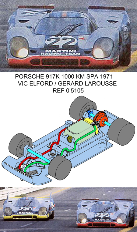 Fly 005105 Porsche 917 Martini #22, Spa 1971